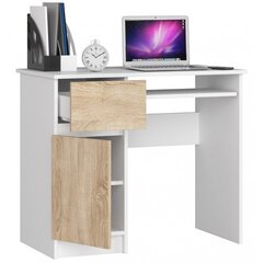Письменный стол NORE Piksel, белый/дуб цена и информация | Компьютерные, письменные столы | 220.lv
