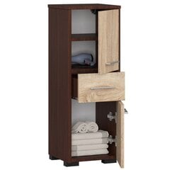 Шкафчик для ванной комнаты NORE Fin 2D, коричневый/цвета дуба цена и информация | Шкафчики для ванной | 220.lv
