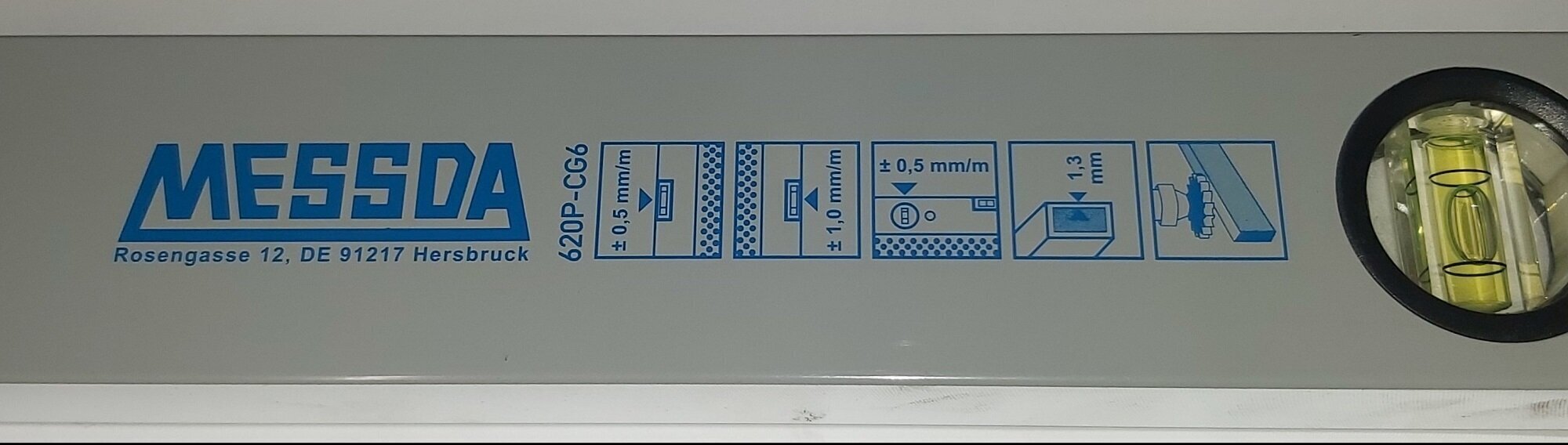 Līmeņrādis MESSDA BMI ar 2 indikatoriem (60 cm) cena un informācija | Rokas instrumenti | 220.lv