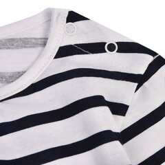 Meiteņu T-krekls ar garām piedurknēm svītrains, balts / melns cena un informācija | Krekli jaundzimušajiem | 220.lv