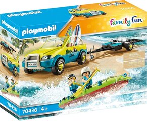 70436 PLAYMOBIL® Family Fun Pludmales automašīna ar kajakiem cena un informācija | Konstruktori | 220.lv