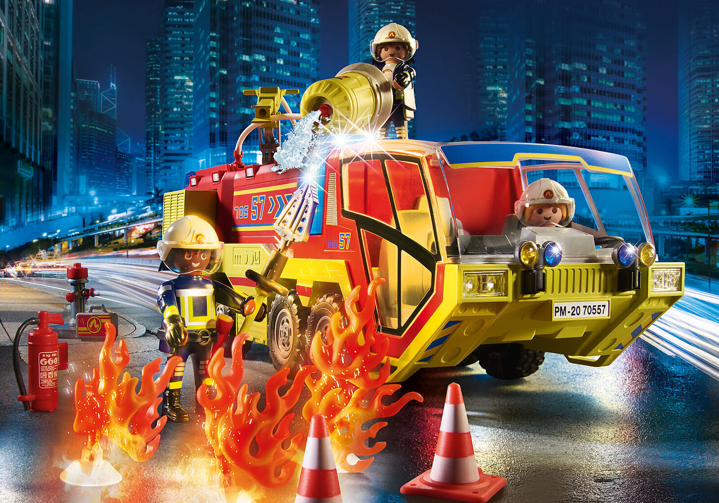 70557 PLAYMOBIL® City Action, Пожарная машина с горящим джипом цена | 220.lv