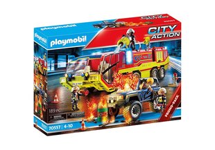 70557 PLAYMOBIL® City Action, Ugunsdzēsēju mašīna ar degošu džipu цена и информация | Конструкторы и кубики | 220.lv