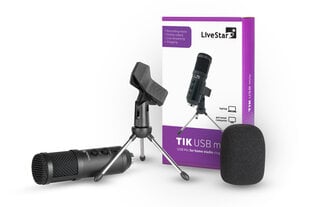 Datora piederums LiveStar TIK USB mikrofons ar statīvu cena un informācija | Mikrofoni | 220.lv