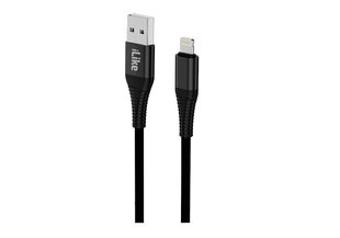 iLike CCI01 Прочный кабель зарядки для iPhone и iPad с разъемом Lightning из TPE USB Fast 3.1A, 1 м черный цена и информация | Кабели для телефонов | 220.lv