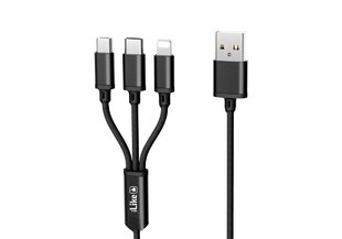 ILike Charging Cable 3 in 1 CCI02, USB, 1.2 m цена и информация | Кабели для телефонов | 220.lv
