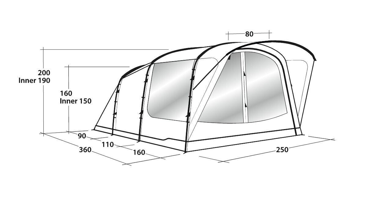 Telts Outwell Oakwood 3, zaļa цена и информация | Teltis | 220.lv