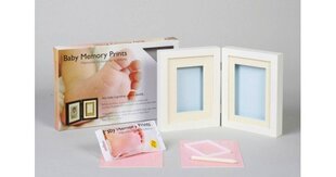 Dubults fotorāmis ar bērna nospiedumu Baby Memory Print, balts cena un informācija | Mazuļa nospiedumi | 220.lv