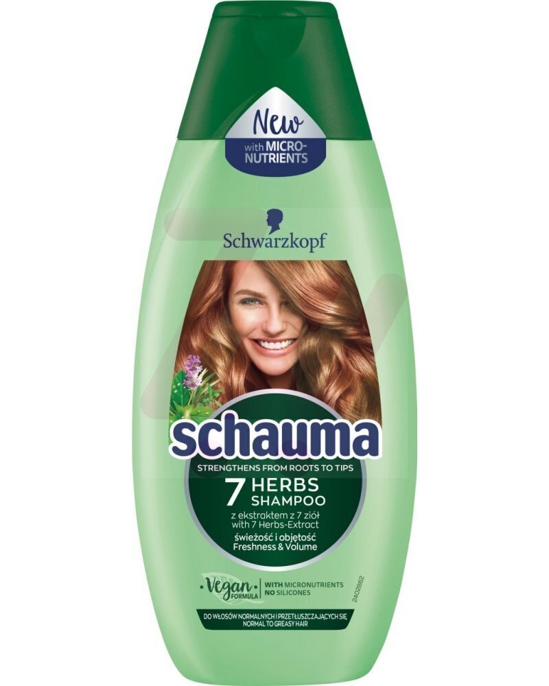 Atsvaidzinošs šampūns taukainiem un normāliem matiem Schwarzkopf Schauma 7 Herbs, 250 ml cena un informācija | Šampūni | 220.lv