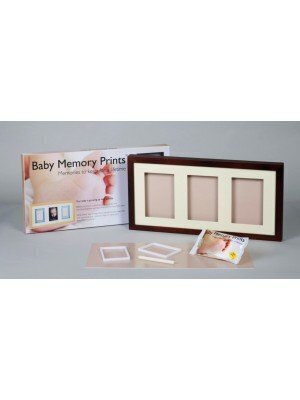 Trīskāršs fotorāmis ar bērna nospiedumu Baby Memory Print, brūns цена и информация | Mazuļa nospiedumi | 220.lv
