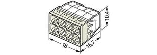 Клемма WAGO 8x2,5mm² 24A, 50 шт., серая цена и информация | Текстильные провода и клеммные колодки | 220.lv