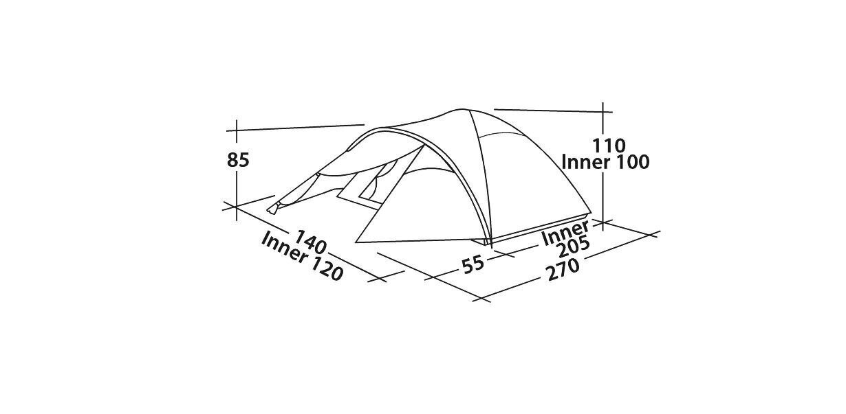 Telts Easy Camp Quasar 200, zaļa cena un informācija | Teltis | 220.lv