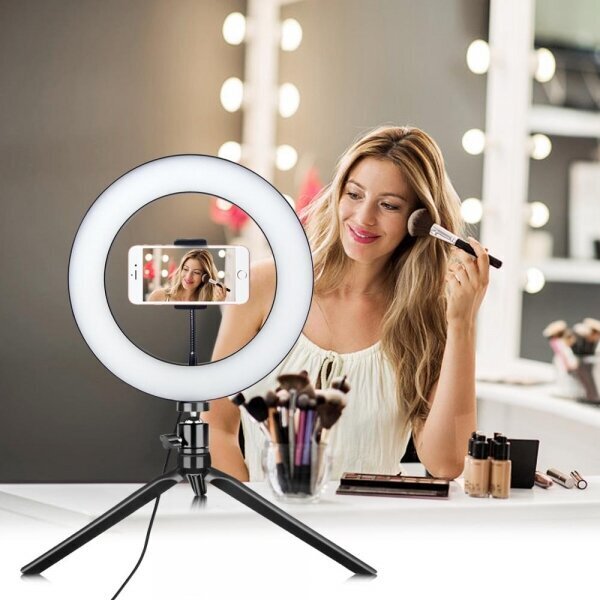 LED regulējama selfiju lampa 12W / 25,5 cm USB 5V-2A 3000K-6000K цена и информация | Apgaismojums fotografēšanai | 220.lv