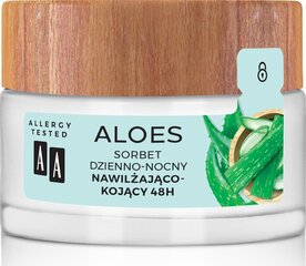 Mitrinošs nomierinošs dienas un nakts sejas krēms AA Aloes 100% Sorbet, 50 ml cena un informācija | Sejas krēmi | 220.lv