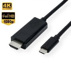 Fusion USB-C -> HDMIКабель 19pin 2160p Ultra HD 1.5 метра, черный цена и информация | Кабели для телефонов | 220.lv