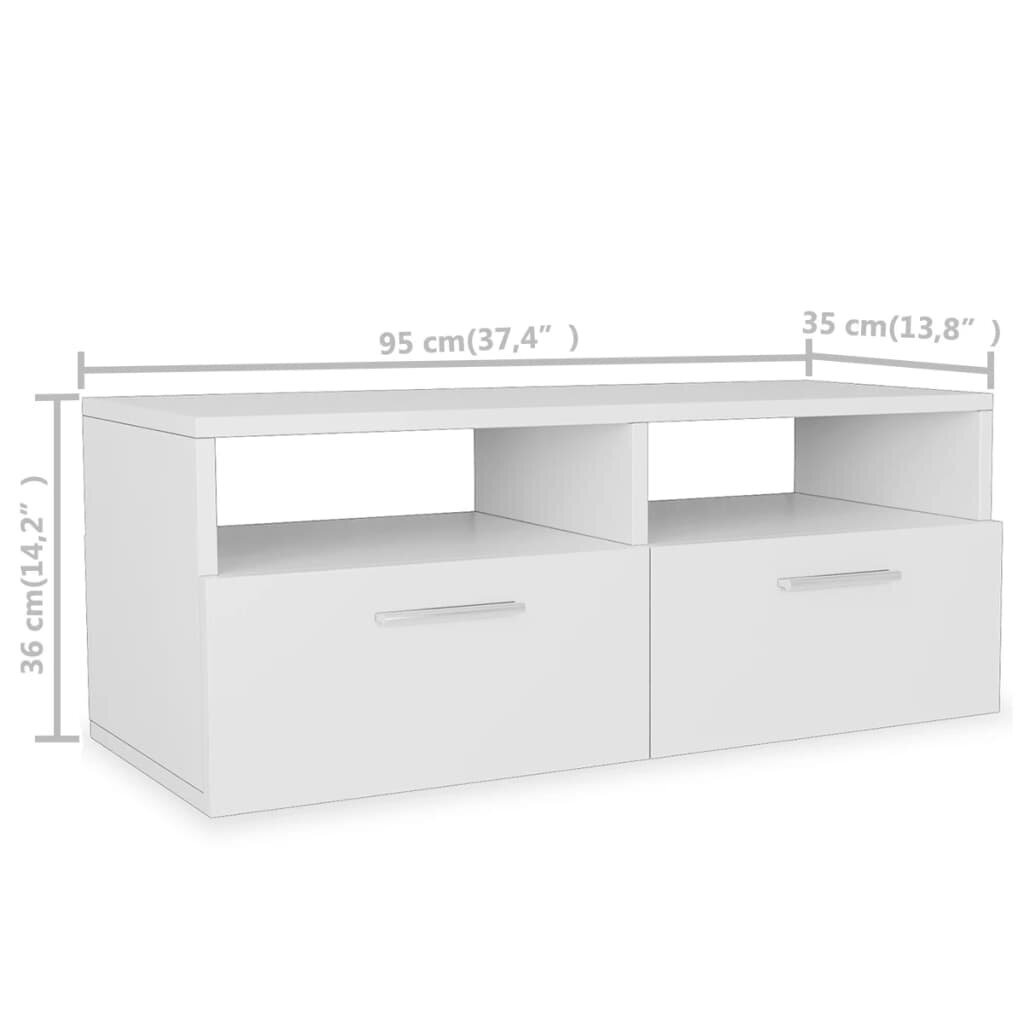 Televizora skapis, 95x35x36 cm, balts cena un informācija | TV galdiņi | 220.lv