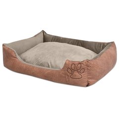Suņa gulta ar spilvenu, PU, ​​mākslīgā āda, XL izmērs, smilškrāsā cena un informācija | Suņu gultas, spilveni, būdas | 220.lv
