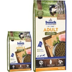 Bosch Petfood Adult Poultry & Millet (High Premium) sausā barība suņiem 15 kg +3 kg. cena un informācija | Sausā barība suņiem | 220.lv
