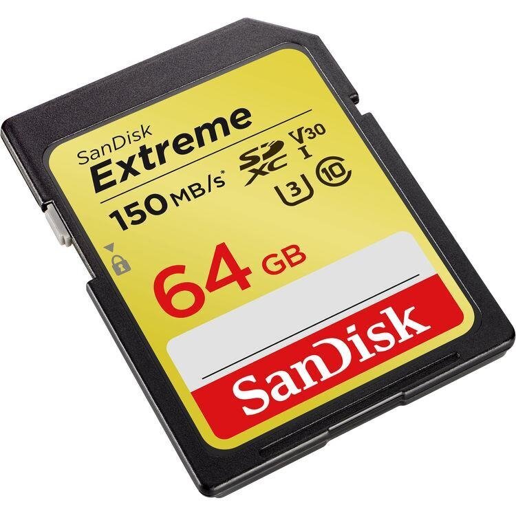 Atmiņas karte Secure Digital Extreme 64GB 150 / 60MB / s V30 / UHS-I / U3 цена и информация | Atmiņas kartes fotokamerām | 220.lv