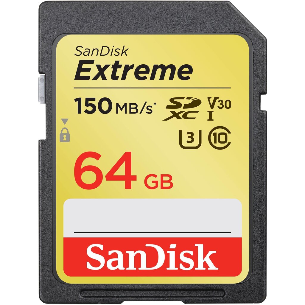 Atmiņas karte Secure Digital Extreme 64GB 150 / 60MB / s V30 / UHS-I / U3 cena un informācija | Atmiņas kartes fotokamerām | 220.lv