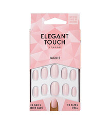 Искусственные ногти Elegant Touch Polish Nails Jackie, Французский маникюр овальной формы цена и информация | Средства для маникюра и педикюра | 220.lv