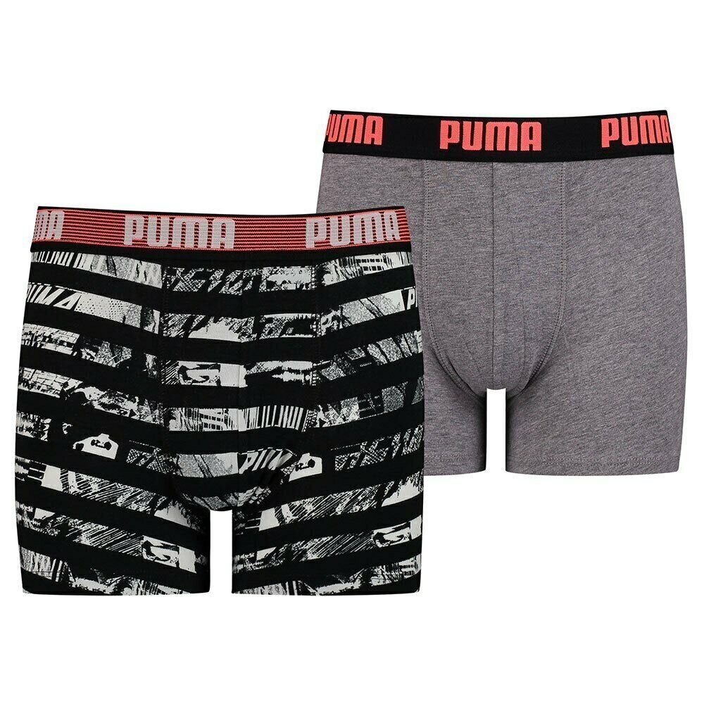 Puma Apakšveļa Pusaudžiem, Collage Stripe Aop Boxer 2-Pack Black/White cena un informācija | Zēnu apakšveļa | 220.lv