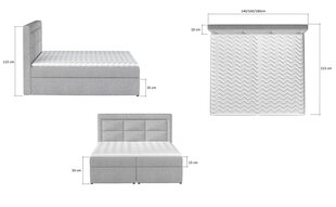 Кровать NORE Vivre 02, 140x200 см, светло-бежевая цена и информация | Кровати | 220.lv