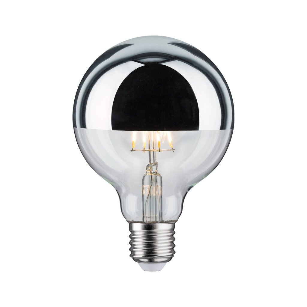 LED Globe 95 6.5W E27 spogulis sudraba krāsā siltā baltā Dimmable cena un informācija | Spuldzes | 220.lv