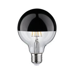 LED Globe 95 6.5W E27 spogulis melns hroms siltā baltā Dimmable cena un informācija | Spuldzes | 220.lv