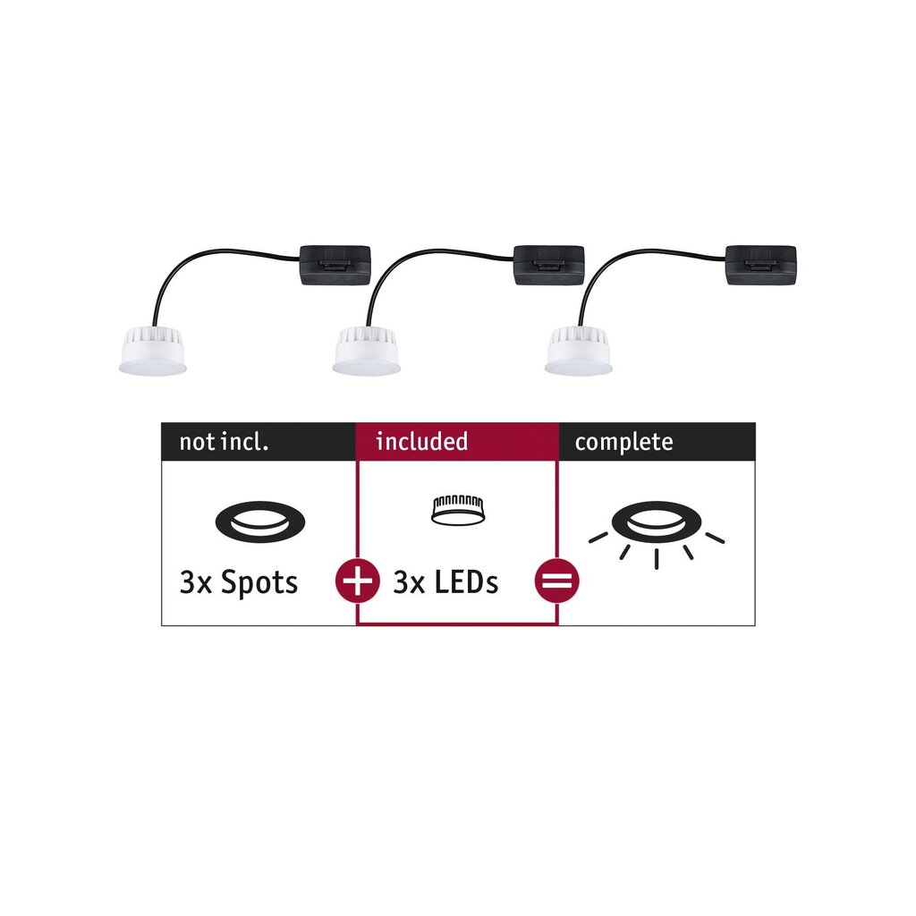 LED gaismas modulis Coin 3x6W 3x470lm 2,700K 50mm cena un informācija | Iebūvējamās lampas, LED paneļi | 220.lv