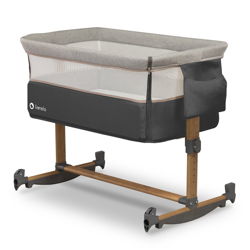 Bērnu gultiņa Lionelo Leonie 2 in 1, Grey/stone cena un informācija | Manēžas | 220.lv