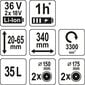 Akumulatora zāles pļāvējs YATO 36V=2X18V YT-85221 цена и информация | Zāles pļāvēji | 220.lv