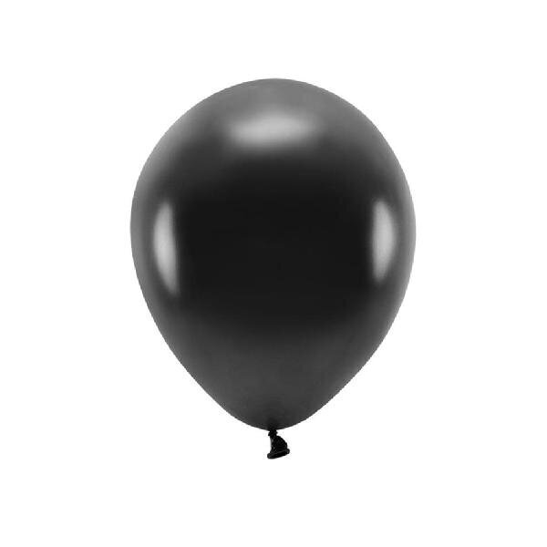 PartyDeco Baloni "Eko" 10 gab - melni metāliski, 30 cm cena un informācija | Baloni | 220.lv