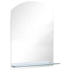 Настенное зеркало с полкой, 50x70см, закаленное стекло цена и информация | Зеркала | 220.lv