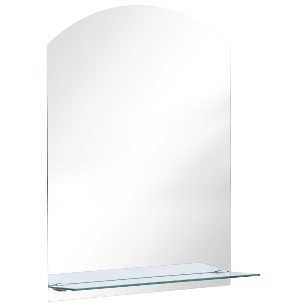 Sienas spogulis ar plauktu, 50x70 cm, rūdīts stikls cena un informācija | Spoguļi | 220.lv