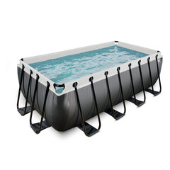 Каркасный бассейн с фильтром Exit Leather 400x200x122 см, черный цена и информация | Бассейны | 220.lv