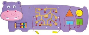 Многофункциональная деревянная подвесная настенная игра "Бегемот". цена и информация | Игрушки для малышей | 220.lv