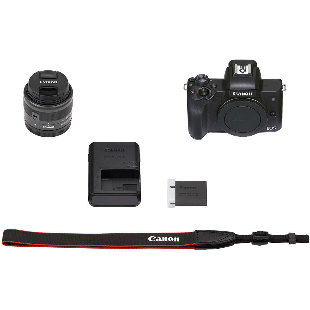 Canon EOS M50 Mark II 15-45 IS STM (Black) cena un informācija | Digitālās fotokameras | 220.lv