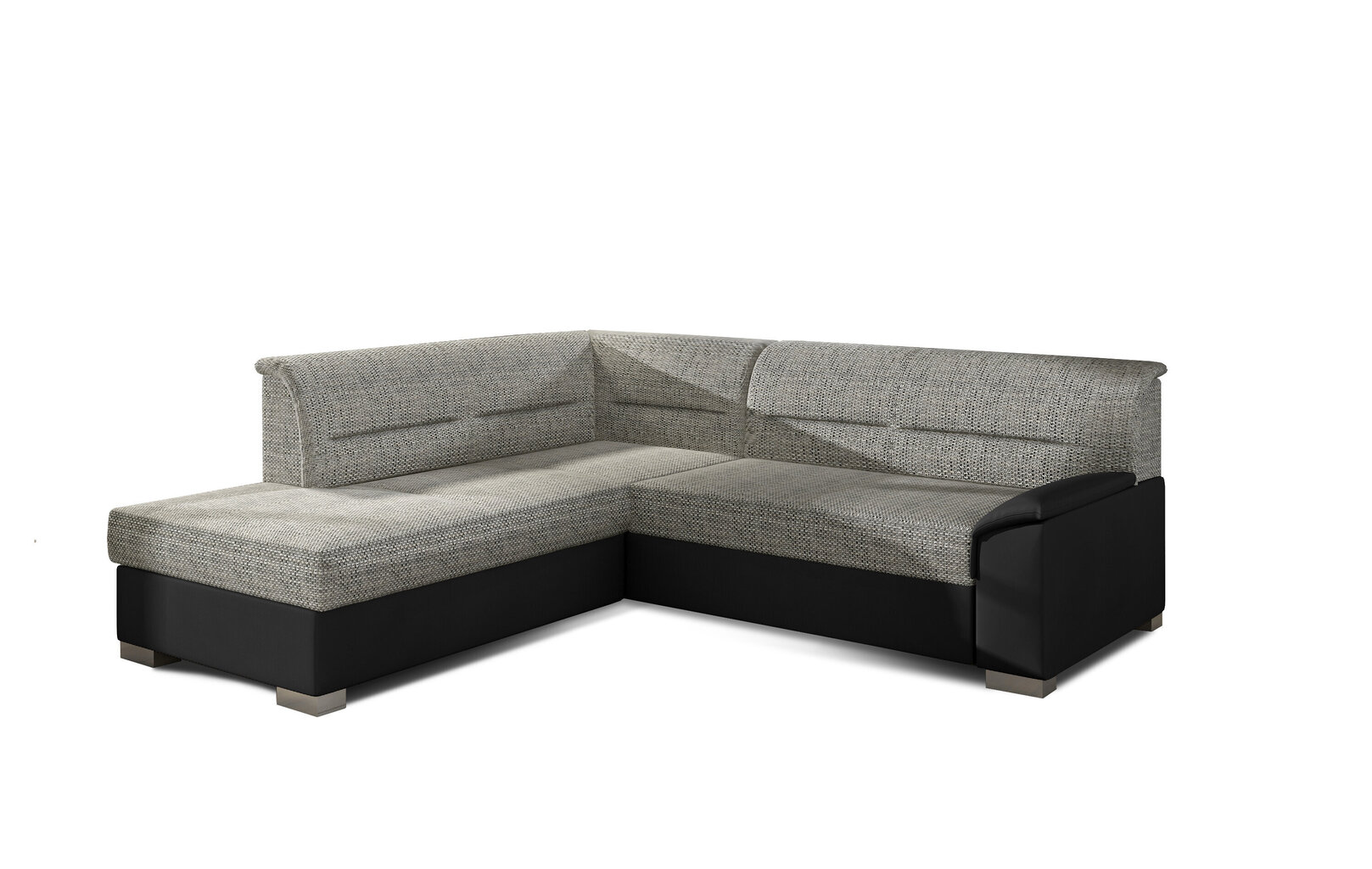 Stūra dīvāns NORE Bergen, gaiši pelēks/melns cena un informācija | Stūra dīvāni | 220.lv