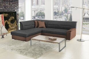 Stūra dīvāns NORE Bergen, melns/brūns cena un informācija | Stūra dīvāni | 220.lv