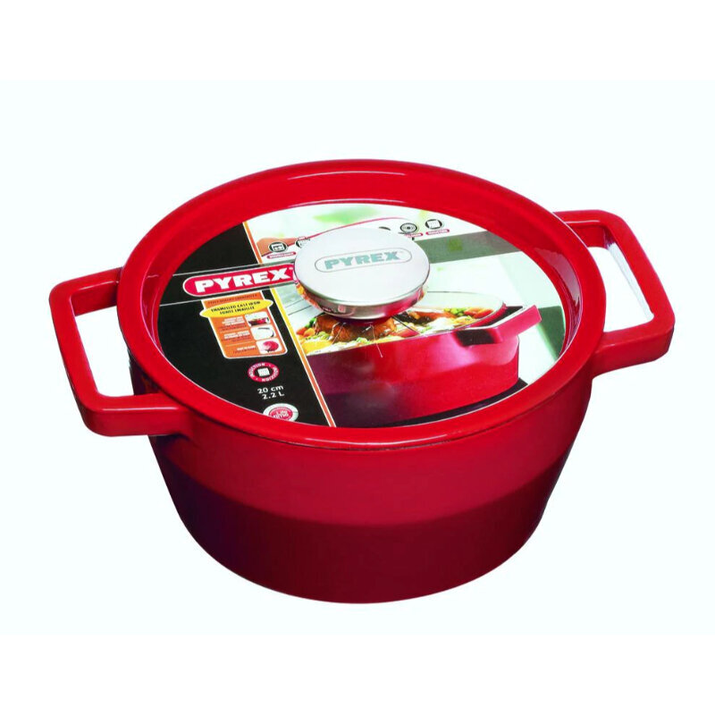 Pyrex SLOWCOOK čuguna katls 24cm 3,6l sarkans cena un informācija | Katli, tvaika katli | 220.lv