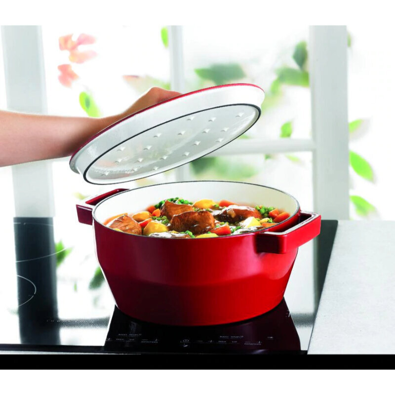 Pyrex SLOWCOOK čuguna katls 24cm 3,6l sarkans cena un informācija | Katli, tvaika katli | 220.lv