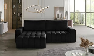 Stūra dīvāns NORE Bonett Bon33, melns cena un informācija | Stūra dīvāni | 220.lv