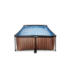 Каркасный бассейн Exit Wood с фильтром, 220x150x65 см, коричневый цена и информация | Бассейны | 220.lv