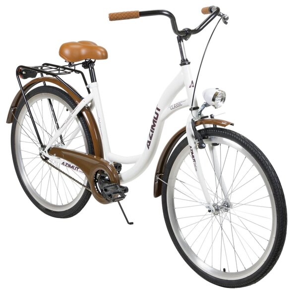 Городской велосипед AZIMUT Classic 26" 2021, белый цена | 220.lv