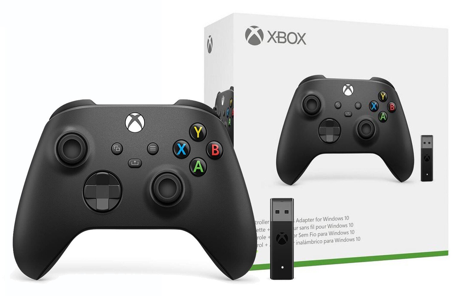 Xbox Wireless Controller + PC Adapter Black cena un informācija | Spēļu kontrolieri | 220.lv