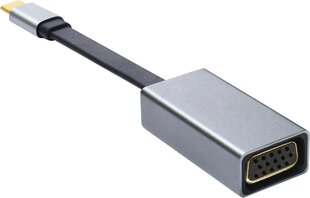 Platinet мультимедийный адаптер Type-C to VGA, черный цена и информация | Адаптеры и USB разветвители | 220.lv