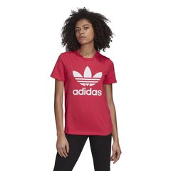 Футболка женская adidas Trefoil, красная цена и информация | Женские футболки | 220.lv