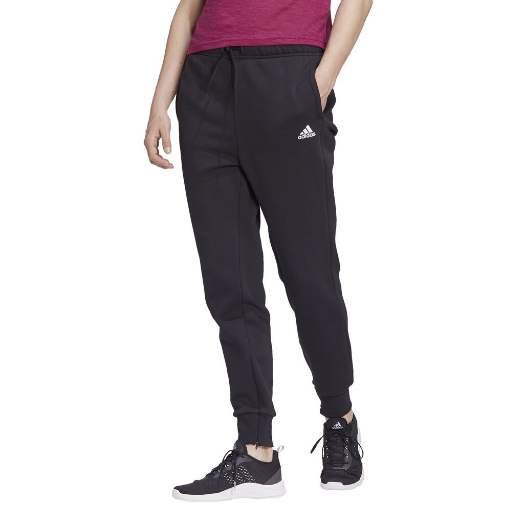 Bikses sievietēm Adidas Stacked Logo Fleece, melnas cena un informācija | Bikses sievietēm | 220.lv