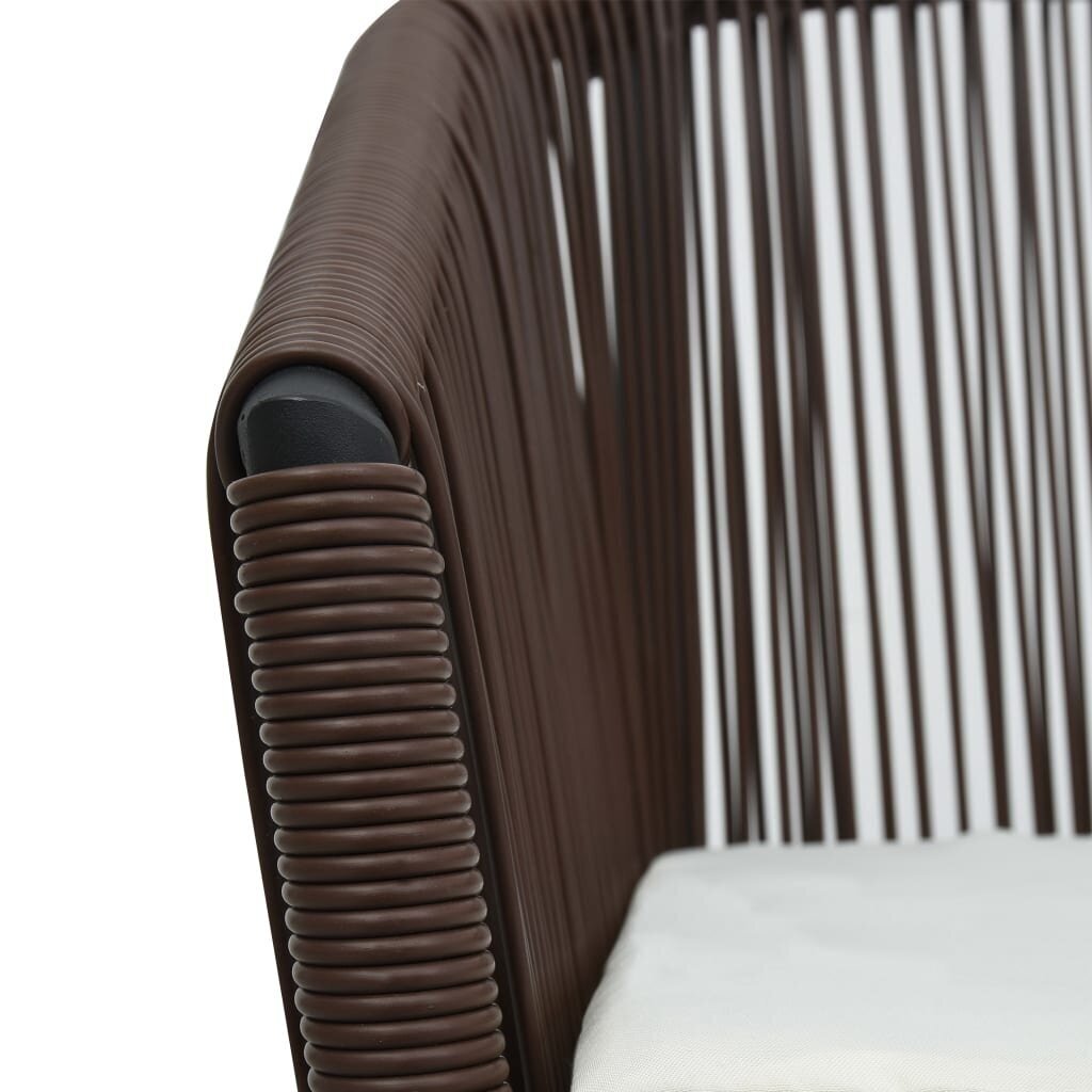 Dārza krēsli, 2 gab., brūnā krāsā, PVC rotangs cena un informācija | Dārza krēsli | 220.lv